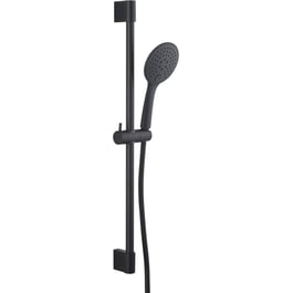 Saqu Moon Duschkopf Matt Schwarz – Rundes Design, Kalkschutz, 1/2 Zoll Anschluss