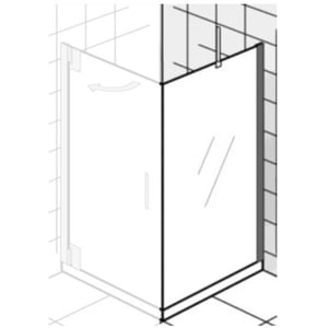 Ben Futura zijwand voor draaideur 140x200 cm chroom / helder glas
