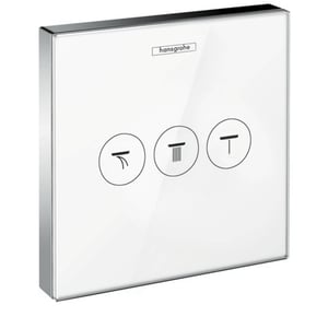 Hansgrohe ShowerSelect Glass afbouwdeel inbouw stopkraan voor 3 functies Wit/Chroom