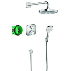 Hansgrohe Croma Select E showerset compleet met Ecostat E thermostaat Chroom