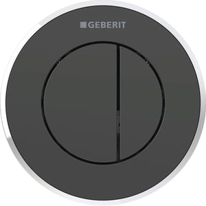 Geberit Type10 drukplaat 2-knops pneumatische inbouw drukker glans zwart/chroom