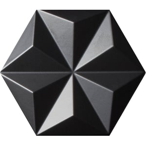 Wandtegel Quintessenza Origami 26,6x23 cm nero 0,64 M2