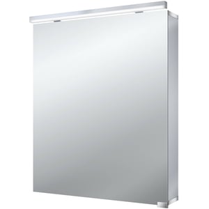Emco Asis Flat spiegelkast 60 cm. met deur links en led rondom Aluminium