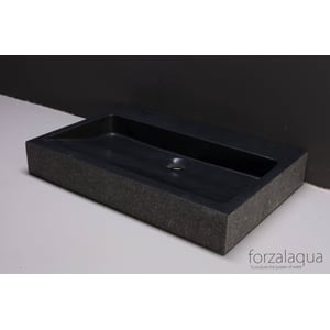Forzalaqua Palermo wastafel 100,5x51,5x9cm zonder kraangat Graniet Gebrand