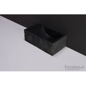 Forzalaqua Venetia XS Fontein Rechts 29x16x10 cm zonder kraangat Graniet Gekapt