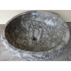 Teak & Living Waskom stone 30-35 cm Grijs geaderd
