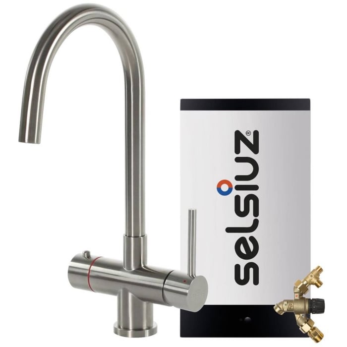 ophouden uitspraak zin Selsiuz 3-in-1 kokend water kraan rond met combi extra boiler RVS -  Saniweb.nl