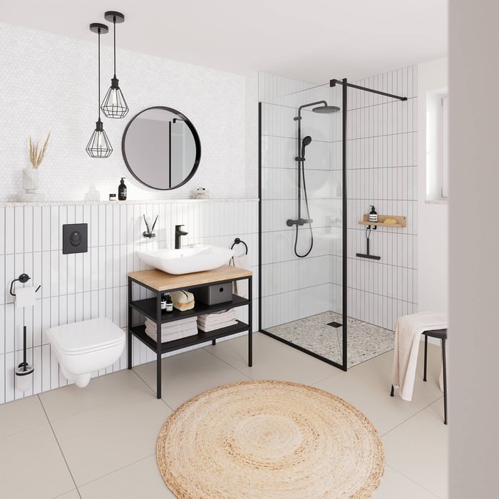 DELTA Toilettenpapierhalter Mit Haltegriff (Assist Bar) – Mattschwarz, Trägt Bis 136 Kg