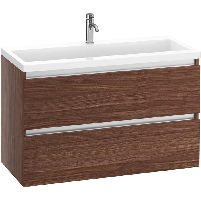 Saqu Gaia ondiep badmeubel incl. glans witte wastafel 80x40x64cm