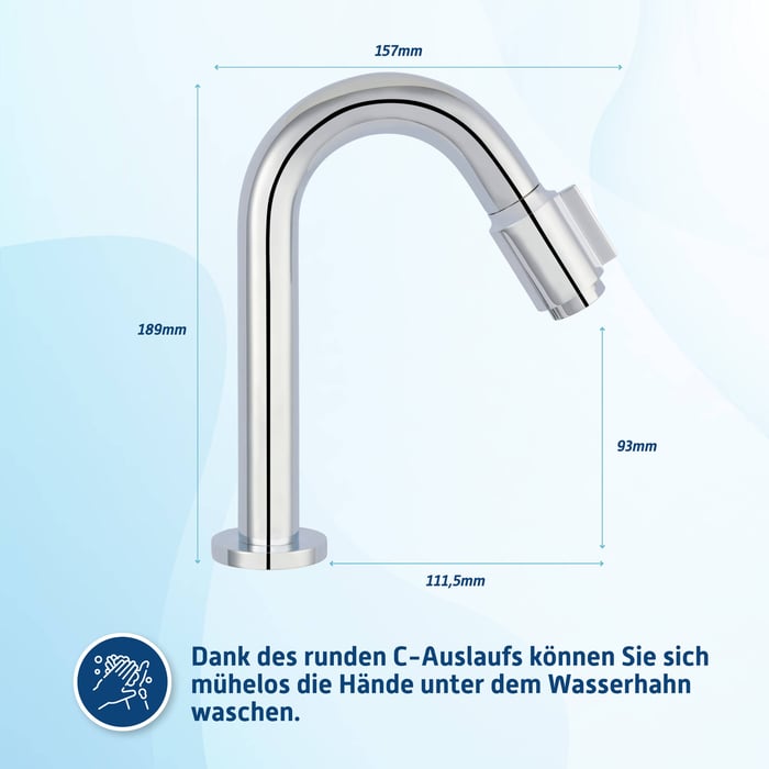 Wovier Waschtischarmatur Einhebel – Chrom, Modernes Design Mit Hohem Auslauf | Inkl. Zulaufschläuche, Für Waschbecken & Gewerbe