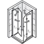 HSK Exklusiv Douchecabine Hoekinstap met draaivouwdeur 100x100x200cm Chroom/Grijs glas