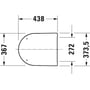 Technische tekening, Duravit ME by Starck Closetzitting Compact met softclose Wit, 0020190000