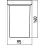Technische tekening, Emco Loft Glasdeel los voor closetborstelhouder Chroom, 051500090
