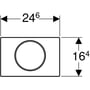Technische tekening, Geberit Sigma 10 drukplaat 1-knop tbv UP720/UP320 mat zwart/chroom/mat zwart, 115.758.14.5
