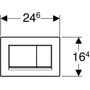 Technische tekening, Geberit Sigma 30 drukplaat 2-knops tbv UP720/UP320 mat wit/chroom/wit, 115.883.JT.1