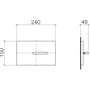 Technische tekening, Dornbracht bedieningspaneel 1-knop tbv TeCe glans platina, 1266097908