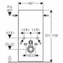 Technische tekening, Geberit Monolith module closet wand glas wit-aluminium, 131021SI5