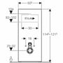 Technische tekening, Geberit monolith module closet wand glas wit-aluminium, 131031SI5