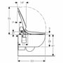 Technische tekening, Geberit AquaClean 4000 set zitting met wand-wc, 146135111