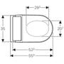 Technische tekening, Geberit AquaClean Tuma Comfortset wandcloset + zitting 35x55x28 cm decorplaat RVS, 146290FW1
