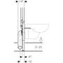 Technische tekening, Geberit  Duofix wand-WC element 114x50 cm  wit, 111599001