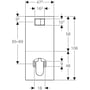 Technische tekening, Geberit Designplaat AquaClean toilet Glas wit, 115328SI1