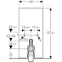 Technische tekening, Geberit Monolith sanitair module voor staande wandcloset 10x46x100 cm, 131002SL5