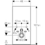 Technische tekening, Geberit Monolith closet element AquaClean 50x101 cm, 131021SL5