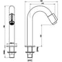 Technische tekening, Saqu Essential 2.0 Luxe fonteinkraan met C-uitloop Solid Steel, 31201740