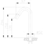 Technische tekening, Saqu Tube fonteinkraan C-uitloop chroom, 31201790