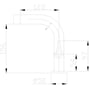 Technische tekening, Saqu Iconic Flat fonteinkraan chroom, 31201810