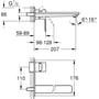 Technische tekening, Grohe Lineare New Afdekset 2-gats Wastafelkraan Supersteel, 23444DC1