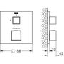 Technische tekening, Grohe Grohtherm Cube Mengkraan Thermostatische Afbouwdeel Chroom, 24153000