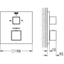 Technische tekening, Grohe Grohtherm Cube Mengkraan Thermostatische Afbouwdeel Chroom, 24155000