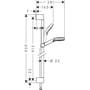 Technische tekening, Hansgrohe Crometta 2 stralen doucheset vario ecosmart wit/chroom, 26538400