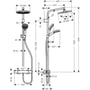 Technische tekening, Hansgrohe Crometta S 240 Varia Showerpipe Chroom, 26781000
