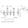 Technische tekening, Dornbracht Madison Flair 4-gats badmengkraan voor badrand- en tegelrandmontage Platina Mat, 2750237006