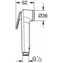 Technische tekening, Grohe Tempesta f-30 trigger handdouche met 1 straalsoort Wit, 28020L01