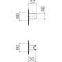 Technische tekening, Dornbracht Symetrics Douchehouder Platina Mat, 2805098006