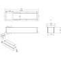 Technische tekening, Saqu Built-in-Box Reserve-rolhouder inbouw RVS, 31204380