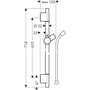 Technische tekening, Hansgrohe Unica S Puro Glijstang 71,8 cm met Doucheslang 160 cm Mat Wit, 28632700