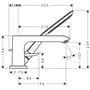 Technische tekening, Hansgrohe Metris Afbdeel 3-Badrandmengkrn Chr, 31190000