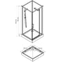 Technische tekening, Saqu Douchecabine 80x80x210 cm Helder Glas / Aluminium Mat, 31215950