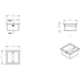 Technische tekening, Saqu Inbouw Toiletrolhouder RVS, 31216510