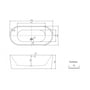 Technische tekening, Saqu Spa Vrijstaand ligbad acryl 178x80cm mat wit, 31218410