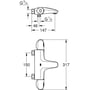 Technische tekening, Grohe Grohtherm-1000 New badthermostaat zonder koppelingen Chroom, 34156003