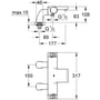 Technische tekening, Grohe Grohtherm 2000 New badthermostaat met staande koppelingen Chroom, 34176001