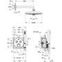 Technische tekening, Grohtherm SmartControl Comfortset Inbouw Euphoria 260 mm Chroom, 34744000