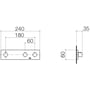 Technische tekening, Dornbracht Symetrics Inbouwstopkraan met 2 stopkranen, met omstelling, voor wandmontage Chroom, 3633798000