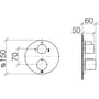 Technische tekening, Dornbracht Inbouwthermostaat met 2-weg stopkraan Platina Mat, 3642697006